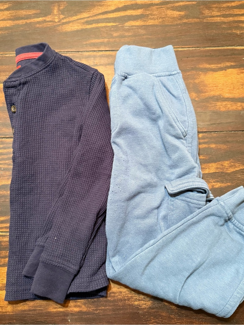 Kid’s Wrangler Navy Knit Top with Light Blue Cargo Joggers